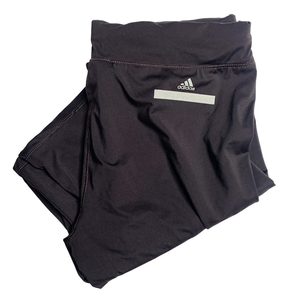 Stella McCartney Adidas Ankle Zip Dark Purple Leggings Workout Athletic Designer - Picture 2 of 12